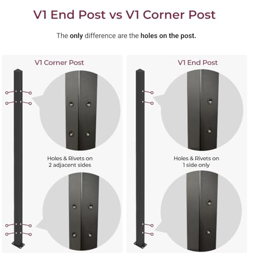 CR Fence & Rail V1 (ONLY) Guard Rail Corner Post (NOT Compatible with Any Other System) - Thumbnail 5