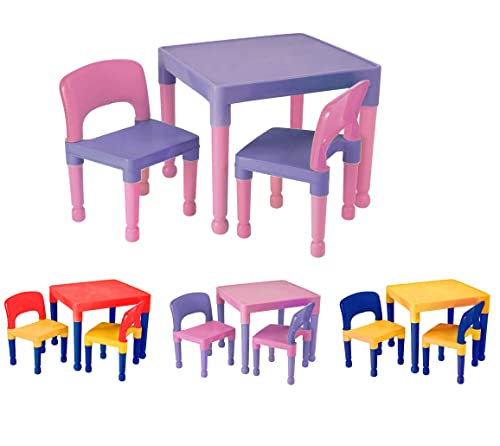 A406 Toddlers Table and chair set children chairs and Table set Kids furniture for bedroom study desk and chair (Purple/Pink)