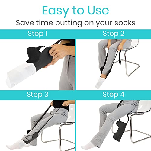 Vive Flexible Sock Aid Tool - Compression Sock Assist Device For Elderly - Sock Donner Aid Compression Stockings Aid Easy On Easy Off - Sock Helper For Limited Reach For Disable, Seniors, Preganancy #TOP1