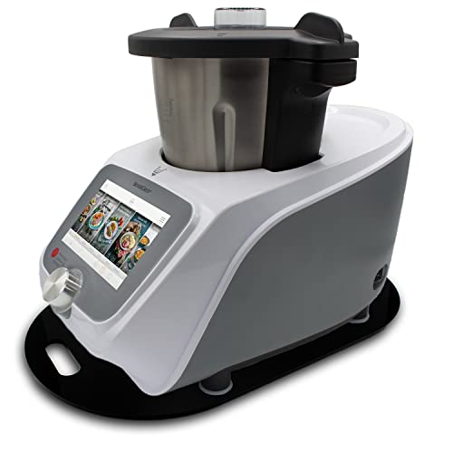 Gleitbrett aus Acryl für Monsieur Cuisine Smart | Connect und weitere Küchengeräte | schwarz glänzend | 45x27cm | hochwertige Teflongleiter für müheloses Verschieben sowie Gummifüße für festen Stand