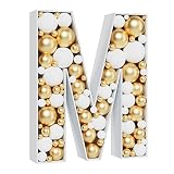 3FT Large Marquee Letters Mosaic Balloon Frame Pre-cut Foam Board Marquee Light Up Letters M for Bir