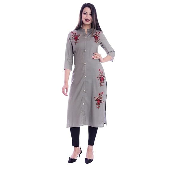 Women's Rayon Embroidered Straight Kurta/Ethnic wear/Tradtional Wear Beautifull Color and Size (KKUT002