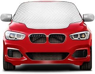 CUIFULI Car Windscreen Frost Cover Snow Magnetic Cover Windshield Sun Protector Waterproof Dust Cover and Ice Protector in All Weather Car Cover with Two Mirror Covers