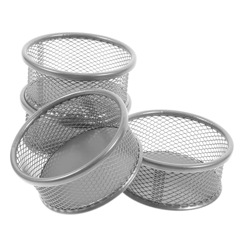 Gogogmee Sturdy Iron Mesh Paperclip Organizer 4pcs Desktop Clip Storage Rack Office Supply Classroom