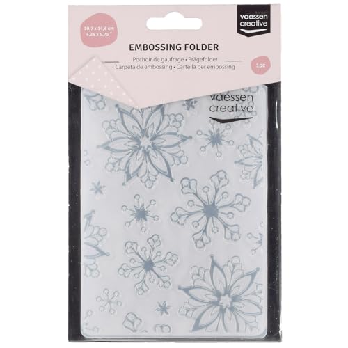 Vaessen Creative Dossier de Gaufrage Flocons de Neige 14,6 x 10,7 cm – Classeur de Gauffrage pour Carterie, Scrapbooking, Journaling – Réutilisable, Pour Machines...
