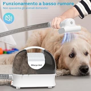 Morpilot Tosatrice per cani con aspirapolvere, super aspirazione con 12000 Pa aspira il 99,99% dei peli di animali domestici