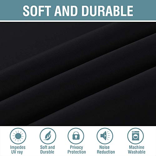 Image of H.VERSAILTEX Blackout Curtains for Bedroom Black Out Curtains 102 inch Thermal Insulated Long Blackout Curtains for Living Room, Energy Saving Curtains for Sliding Glass Door (1 Panel, Jet Black)