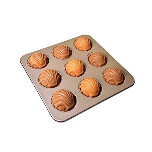 GCX- Torta del Molde Antiadherente Molde de la hornada de Oro de Nueve conectada Shell Madeleine hornada de la Torta de la Bandeja Principal Horno Medio Otoño Torta de Luna Conveniente