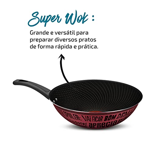 Frigideira Wok Antiaderente Decorada 28cm Viva Rochedo Sabores
