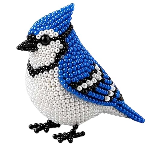 Diy Bird Beading Kit - Handmade Bird Beadwork Funny Beading Art | 3d Animal Diy Kit, Colorful Feathered Bead Craft Pack for Home