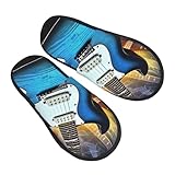 Zapatilla Interior Música Mágica De Guitarra Eléctrica Invierno Cálido Zapatos Suaves Cálido Pantuflas Cómoda Zapatillas De Casa Para Viaje Hotel Dormitorio L