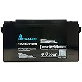 Extralink Batterie AGM 12V 65Ah   Batterie Decharge Lente sans Entretien, Anti Fuite, Deep Cycle   Batterie Solaire, Camping Car, UPS, Système Autonome, Alimentation de Secours