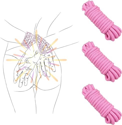 QiKKago Cuerda De Algodón Multifuncional Juego De 3 Piezas De Cuerda De Nylon Rosa-Q