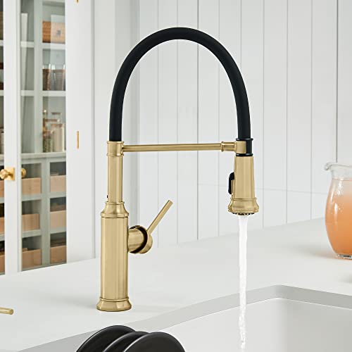 Image of Empressa Semi-Pro Kitchen Faucet 1.5 GPM, Satin Gold