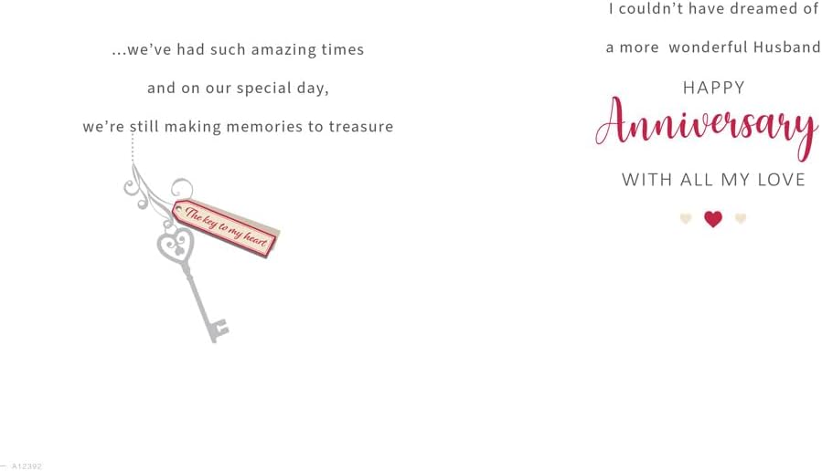 Piccadilly Greetings Anniversary Card, To My Truly Amazing Husband - 9 x 6 inches
