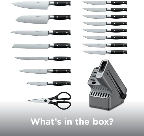Ninja™ NeverDull® Knife Block Set | 17 Piece Kitchen Knife System with Built-in Sharpener | Rust Resistant, German Stainless-Steel Knives | Black | K32017 - 3