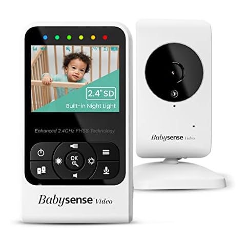 Babysense New Video Baby Monitor with Camera and Audio, Long Range, Room Temperature, Infrared Night Vision, Two Way Talk Back, Lullabies and High Capacity Battery, Model V24R Cover