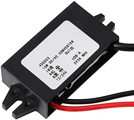 DC-DC converter, 1pc DC-DC Step Down Adapter 12V/24V to USB 5V 3A Converter Regulator Cable Wires for Car Audio, Radio, Monitor, LED Display, LCD TV, Fan, Solar Power Generation