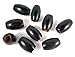25pc Large Wood Barrel Beads- Big Hole Hair, Dreadlocks, Jewelry Making Suppies (30mm, Black)