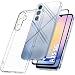 Produktbild LHRCEI Hülle für Samsung Galaxy A25 5G mit Schutzfolie Glas, Durchsichtig Case Dünne TPU Silikon Transparent Schutzhülle Kamera Schutz