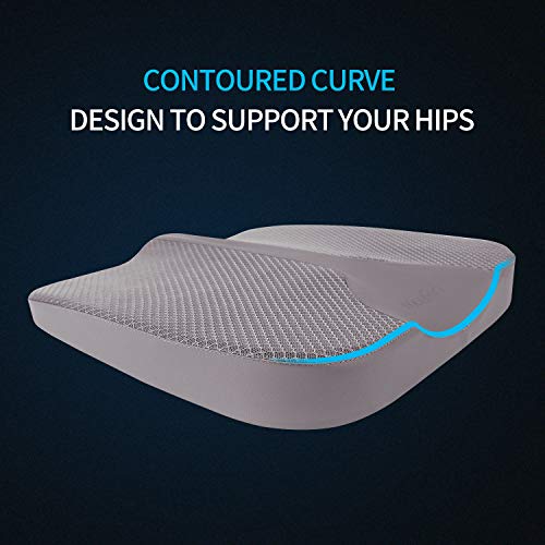 Larrous Car Seat Cushion - Comfort Memory Foam Seat Cushion For Car Seat Driver, Tailbone (Coccyx) Pain Relief Pad, Car Seat Cushions For Driving, Office Chair Cushion (Gray) #TOP4