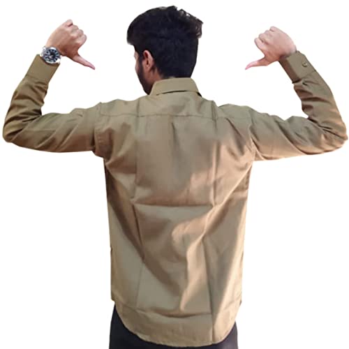 Buy Khadi Era Khaki Shirts Set of 2 40 Inches Full Sleeves Workers/Drivers Khaki Shirts