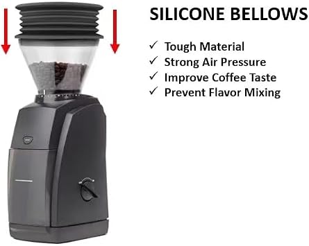 OYSTERBOY 2Pcs Food Grade Durable Silicone Bellows Single Dose Hopper Plus Gasket Replacement Compatible with Baratza Encore/Encore ESP/Virtuosa+ Coffee Grinder for Zero Rentention Pure Flavor
