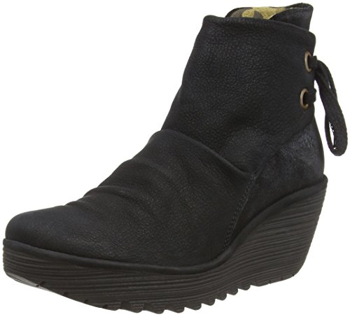 Fly London Yama, Botas Mujer, Black/Anthracite 058, 41 EU