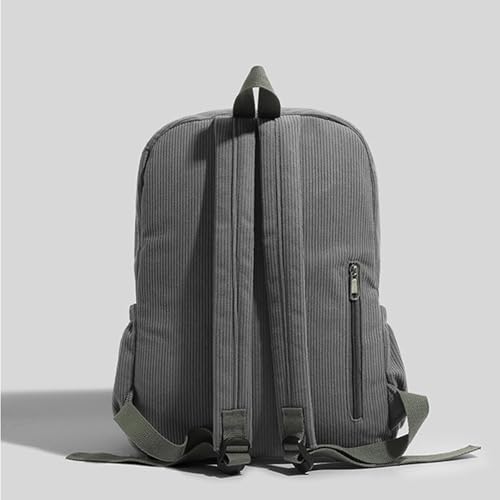 Custom Large Capacity Backpack Embroidered Style Corduroy Rucksack Smooth Zippers Personalized Name Multicolorful Bags, Sky Green, Large4