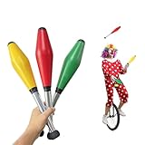3PCS 16.5 Inch Juggling Clubs, Green, Yellow, and Red Juggling Pins Training Acrobatic Stick Toy Juggling Sticks for Skill-Building & Coordination, Suitable for Circus Performances & Family Activity