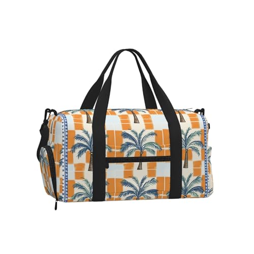 Sac de sport étanche avec compartiment chaussures motif palmier tropical