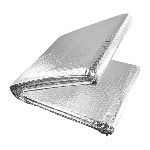 Foil Insulation Roll,Radiator Reflector Foil,Adiator Reflector Panels Pipe Insulation Foil,Double Side Aluminium Foil And Bubble For Pipe Shed Campervan(Without stickers)