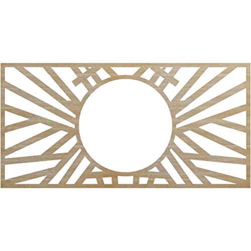 Ekena Millwork 40"W x 20"H x 14 3/4"ID x 1/4"T Hoover Wood Fretwork Pierced Ceiling Medallion, Hickory