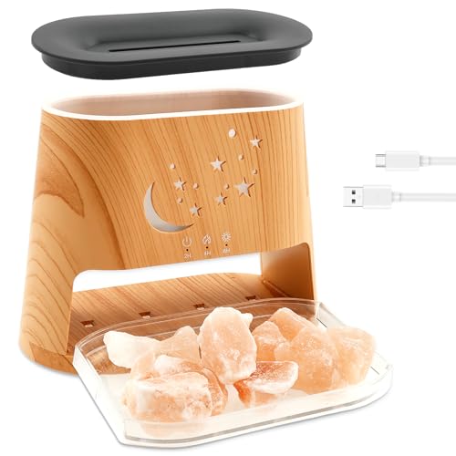 Difusor aromático eléctrico 2-en-1 con lámpara de sal del Himalaya 260 ml