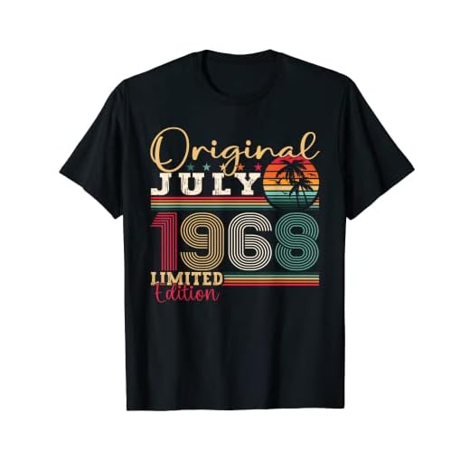 55 cumpleaños hombre original julio vintage 1968 regalos Camiseta