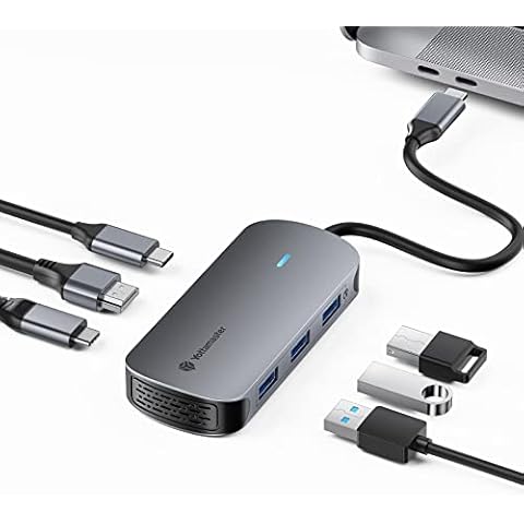 USB C Hub, Yottamaster USB C Docking Station 6 in 1 Cover