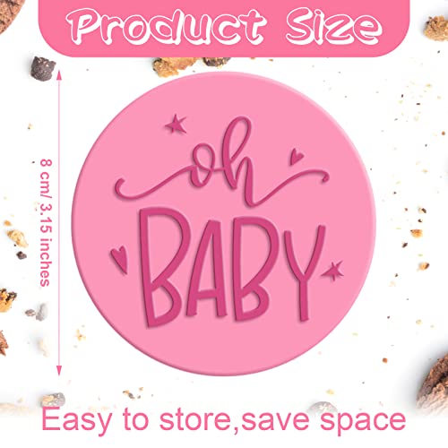 Newtay 6 Pcs Baby Shower Fondant Embosser Baby Shower Cookie Stamps 3D Design Baby Shower Cookie Cutters Baby Fondant Stamp For Party Decorating Fondant Icing Cupcake Cookie Cake (Baby) #TOP1