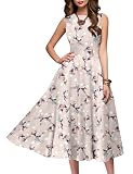 Simple Flavor Women's Vintage Dress Sleeveless O-Neck Party Cocktail Dress(3363MS,L)