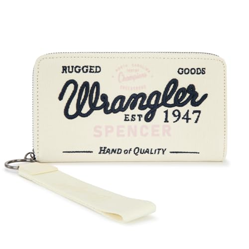 Image of Montana West X Wrangler Wristlet Wallets for Women Classic Retro Wallet Purse Bifold Credit Card Wallets for Women Oversized Logo Clutch Wristlet WG136-W006LPK
