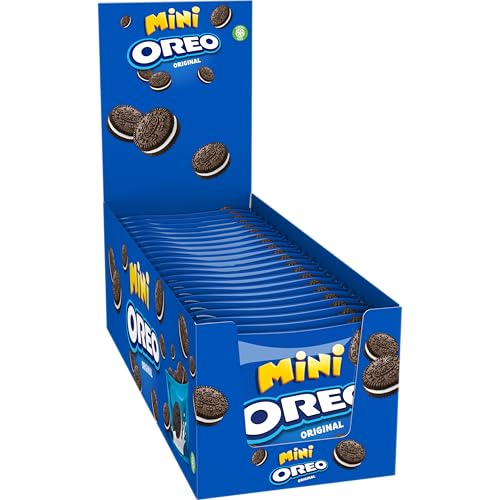 Oreo Original Mini, Piccoli Biscotti al Cacao Ripieni di Crema al Gusto Vaniglia, 20 monoporzioni da 40 g - Immagine 2