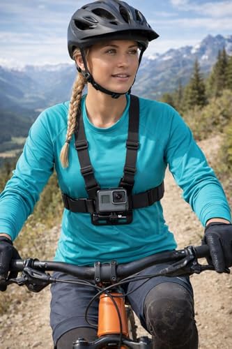 micros2u Action Camera Adjustable Chest Strap Harness Mount with J Hook Adapter. Compatible with Gopro Hero 13 12 11 10 9 8 7 6 5 4 3 / DJI, AKASO, Apeman, Apexcam & Most Action Cameras - Image 3