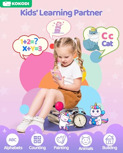 image for DUDUDRAGON Kids Smart Phone Toy for Girls 3 4 5 6 Year Old, MP3 Music 