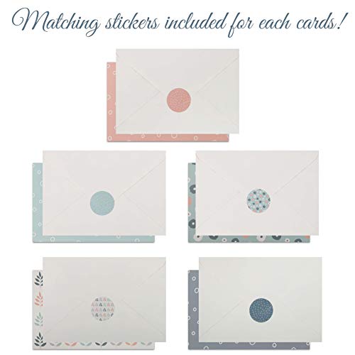 40 Blank Note Cards With Envelopes & Stickers | 4” X 6” Bulk Boxed Set Of All Occasions Greeting Notecards | Assortment Of Colored Stationary Plain Greeting Cards. #TOP1