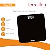 TERRAILLON - Balance Pese personne électronique, Pese personnes ultra plat 26cm x 26cm, Plateau verre, Visibilité optimale avec un son écran LCD, Jusqu'à 180Kg, Précision 100g, TSQUARE Noir