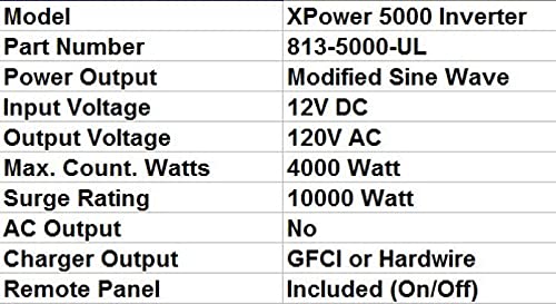 Xantrex 813-5000-UL Xpower Inverter - 4000 Watt
