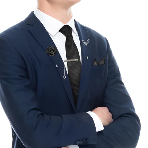 Set de corbatas para hombre 5 piezas con accesorios formales miniatura 1