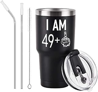 49 Plus One Middle Finger Birthday Mug Tumbler for Men Women, Funny Turning
