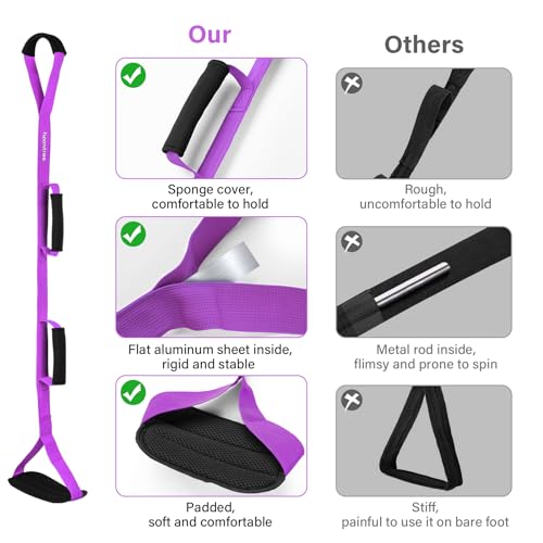 35 Inches Long Leg Lifter Strap with Padded Handgrips and Feet Loop,Rigid Leg Lifter Hip&Knee Replacement Surgery Recovery Kit,Foot Lifter Easily Get in and Out of Bed,Car,Wheelchair