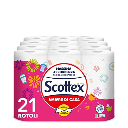 Scottex Papier kuchenny miłość do domu, papier chłonny kuchenny, 21 rolek po 68 zrywek