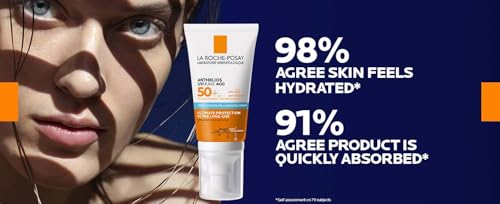 La Roche-Posay Anthelios UVMune 400 Hydrating Cream SPF50+, Face Sunscreen For Dry Sensitive Skin, Ultra Long UVA Protection, Fragrance Free, Water Sweat Sand Resistant, Non-Greasy, 50ml